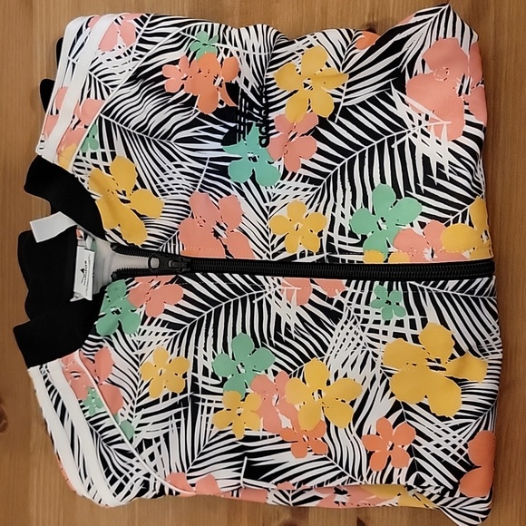 adidas Girls Multicolor Floral Superstar Track Jacket - Picture 9 of 9